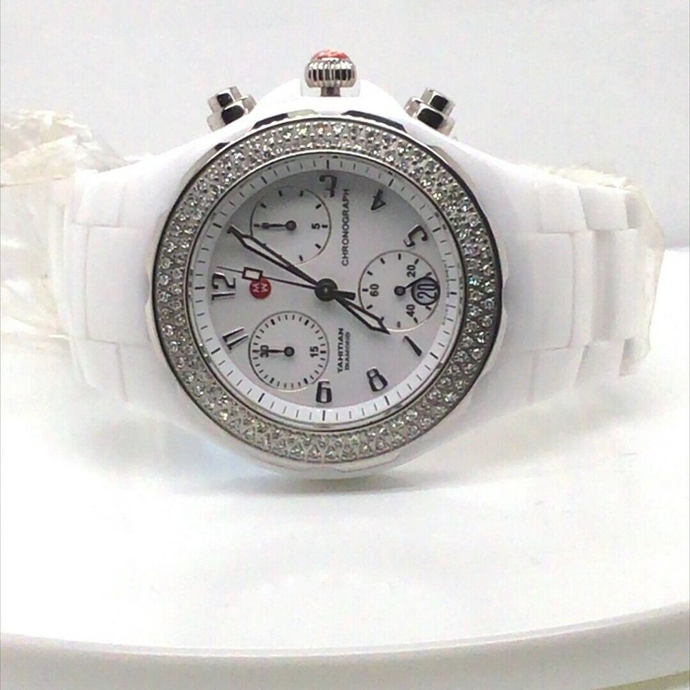 Michele Tahitian Chronograph White Diamond Watch